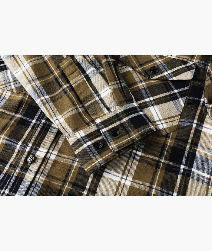 ZITY Men's Color Block Pattern Long Sleeve Casual Plaid Flannel Shirt-ZPK006185 | Zitysports