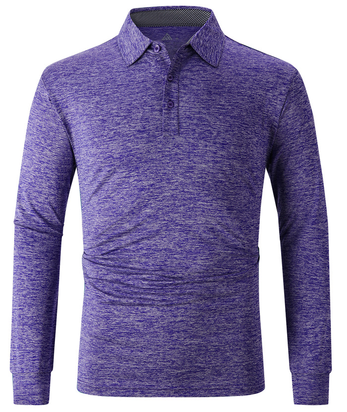 ZITY Men's 3 Button Quick Dry Long Sleeve Performance Polo Shirt-ZPK007158 | Zitysports