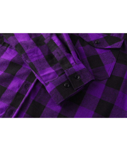 ZITY Men's Color Block Pattern Long Sleeve Casual Plaid Flannel Shirt-ZPK006185 | Zitysports