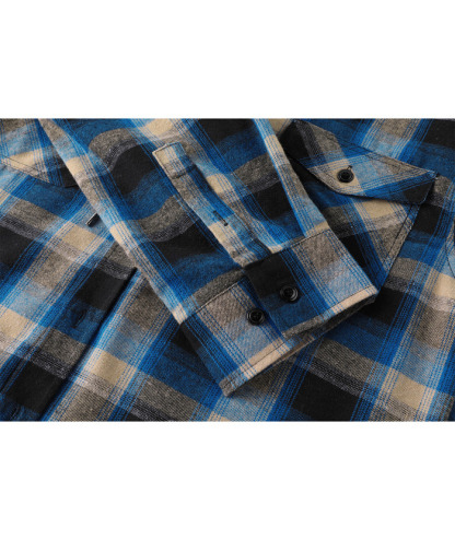 ZITY Men's Button Up Plaid Flannel Shirt-ZPK006183 | Zitysports