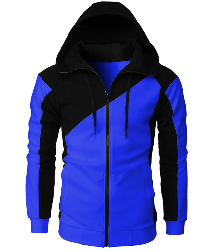 ZITY Men's Color Black Zipper Hooded Long Sleeve Lightweight Hoodie-DUMFH04864 | Zitysports