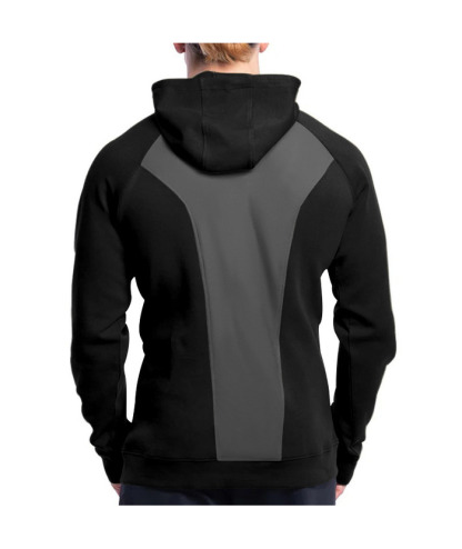 Men's Slim Fit Hiking Hoodie Long Sleeved Half Zip Block Jacket-DUMFH04892 | Zitysports
