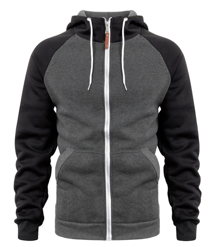 ZITY Men's Color Block with Pocket Zip Up Outdoor Hoodie-DUMFH04909|Zitysports