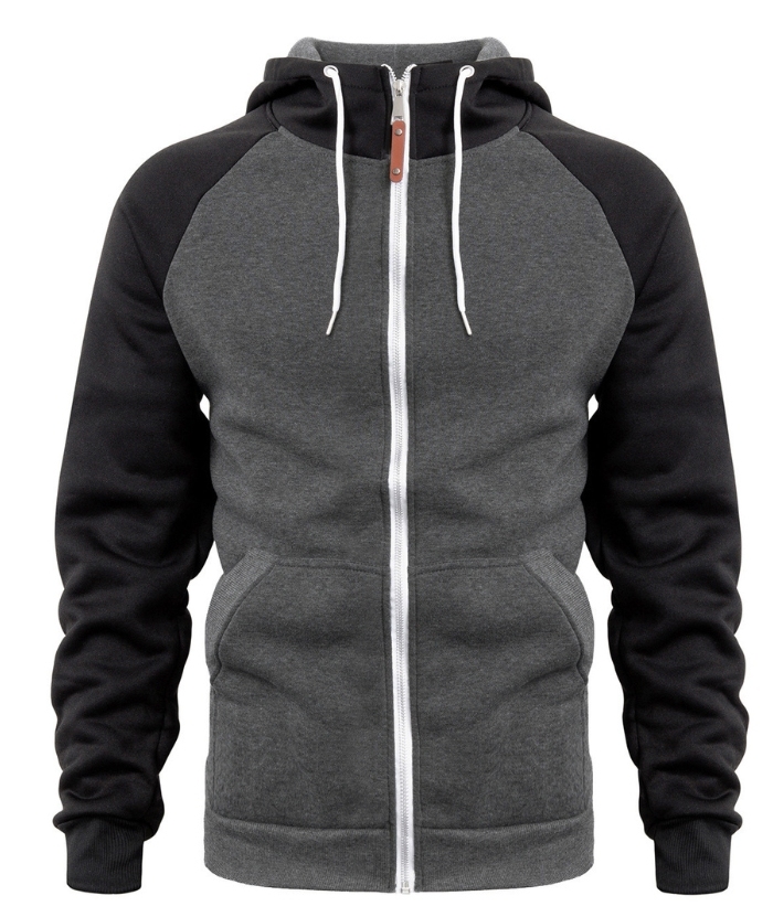 ZITY Men's Color Block with Pocket Zip Up Outdoor Hoodie-DUMFH04909|Zitysports