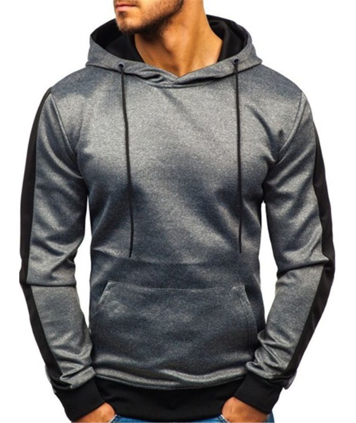 ZITY Men's Plus Size Long Sleeve Solid Color Casual Hoodie-DUMFH04925|Zitysports