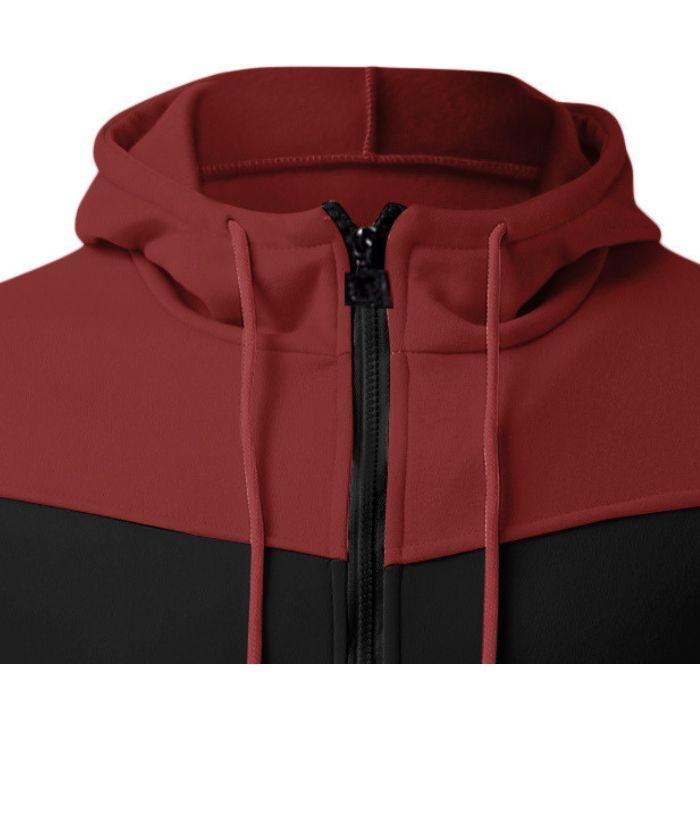 ZITY Men's Color Block Full Zipper Long Sleeve Comfort Lightweight Hoodie-DUMHD05009|Zitysports