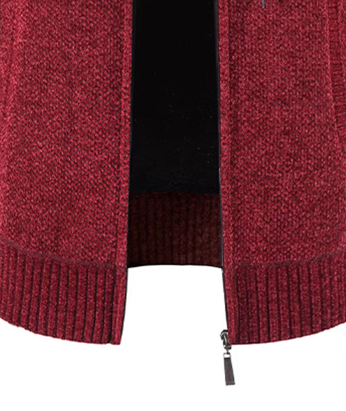 ZITY Men's Knitted Full Zip Slim Fit Warm with Pockets Hoodie-DUMFH05013|Zitysports