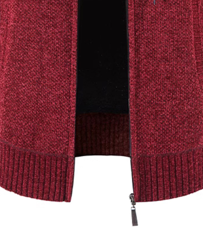 ZITY Men's Knitted Full Zip Slim Fit Warm with Pockets Hoodie-DUMFH05013|Zitysports