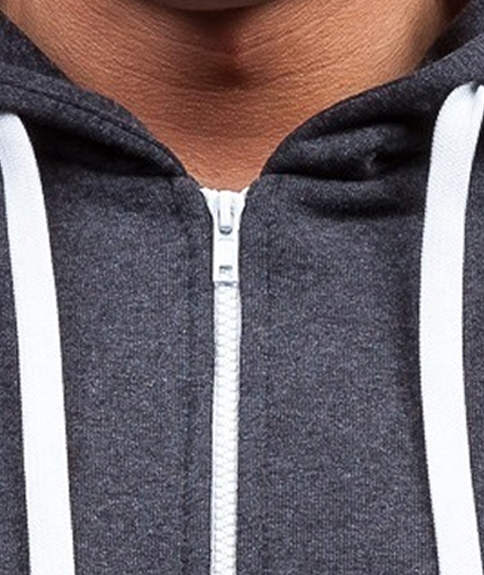 ZITY Men's Long Sleeve Full Zipper Casual Hoodie with Kangaroo Pockets-DUMHD05003|Zitysports