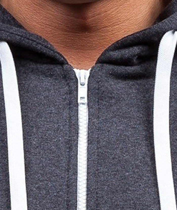 ZITY Men's Long Sleeve Full Zipper Casual Hoodie with Kangaroo Pockets-DUMHD05003|Zitysports