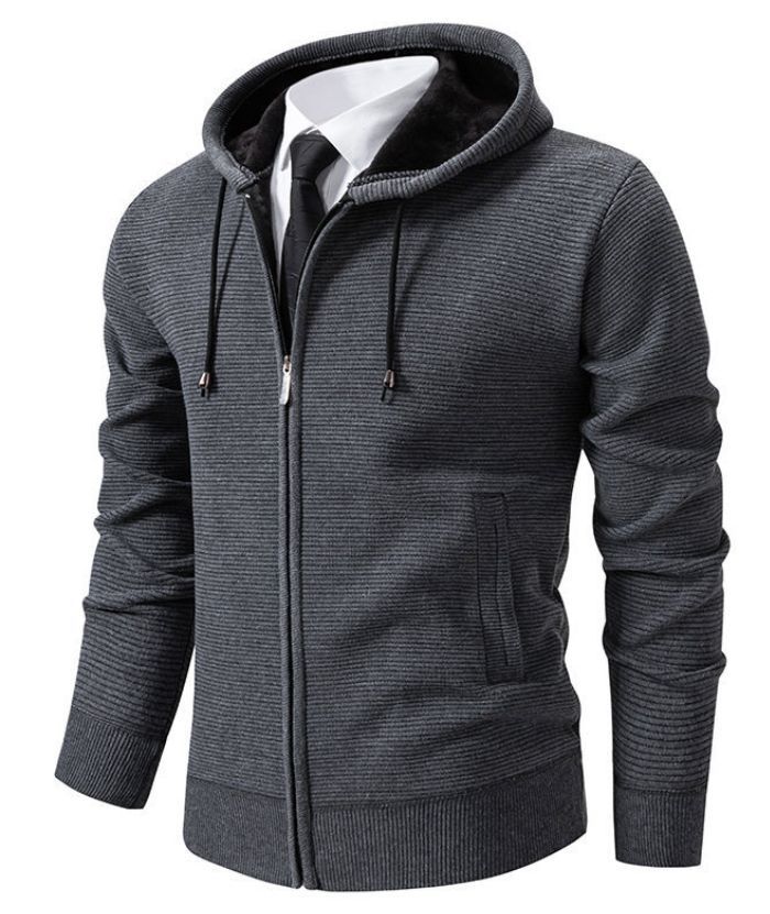 ZITY Men's Casual Warm Fleece Lined Zip Up Hooded Slim Fit Hoodie-DUMCO05038|Zitysports