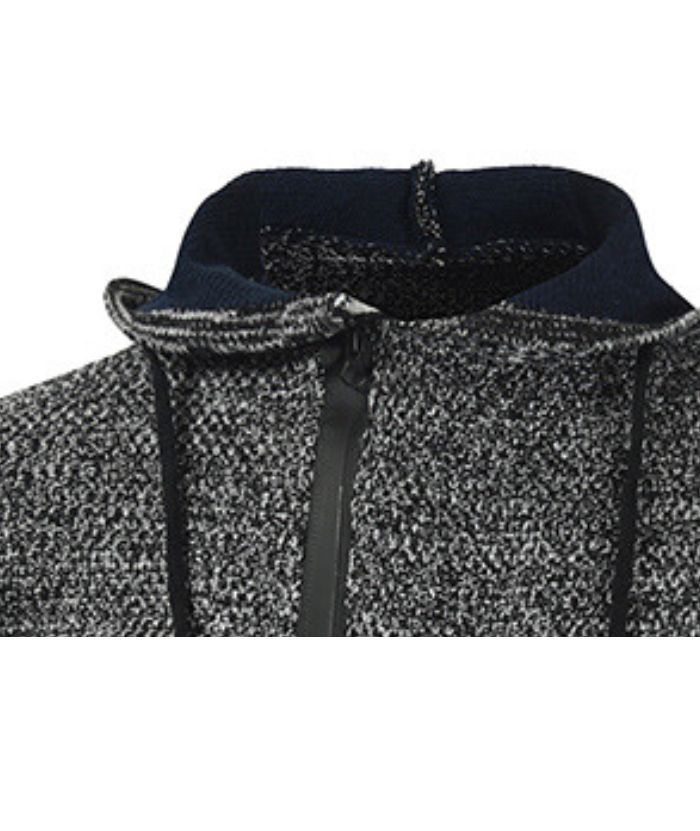 ZITY Men's Cotton Long Sleeve Knitted Half Zip Up Hoodie-DUMHD05063|Zitysports