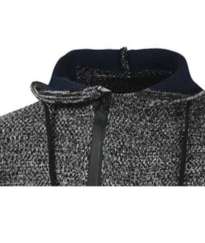 ZITY Men's Cotton Long Sleeve Knitted Half Zip Up Hoodie-DUMHD05063|Zitysports