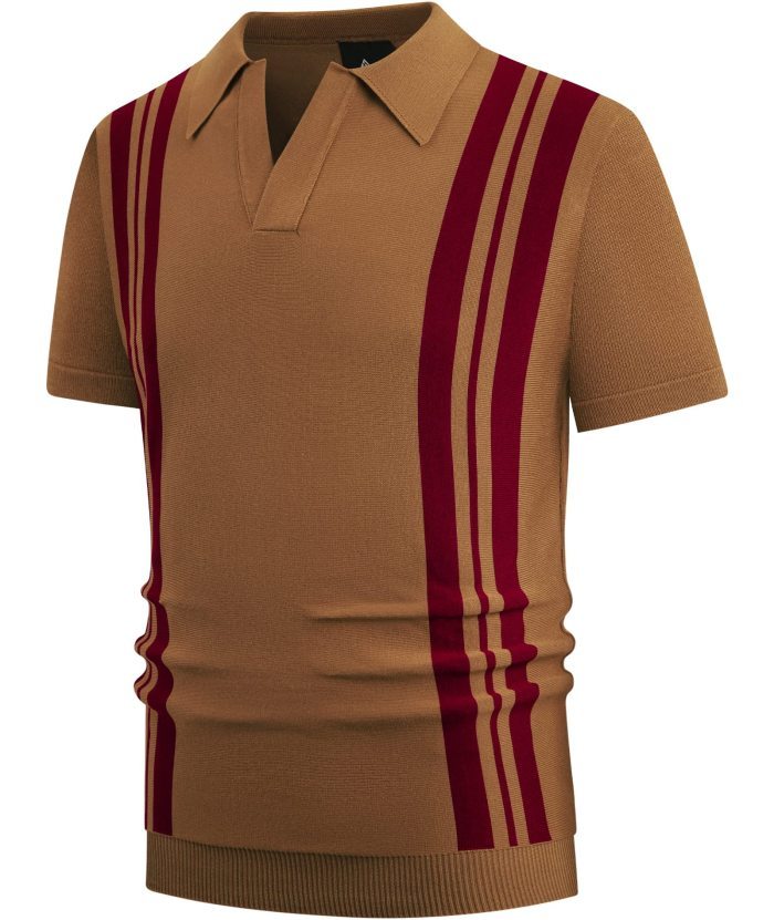 ZITY Men's Knit Polo Shirt Vintage Summer Casual Shirt Pullover-RV57F74625705|Zitysports