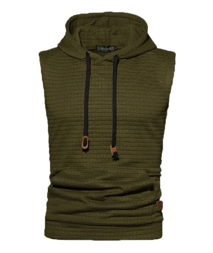 ZITY Men's Plus Size  Solid Color Sleeveless Hoodie-DUMMG05201|Zitysports