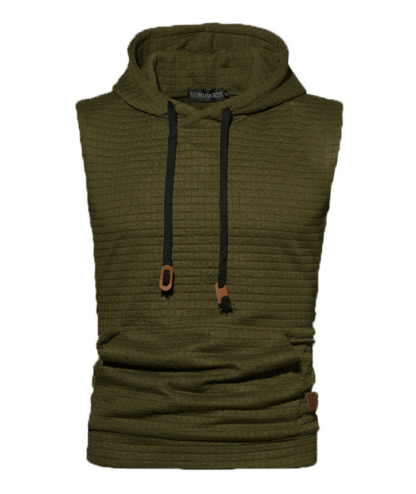 ZITY Men's Plus Size  Solid Color Sleeveless Hoodie-DUMMG05201|Zitysports