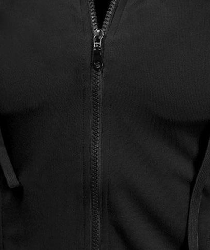 ZITY Men's Zip Up Solid Color Drawstring Sleeveless Hoodie-DUMMG05205|Zitysports