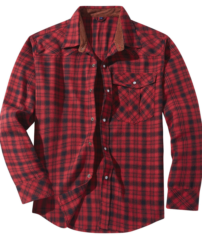 ZITY Men's Button Down Long Sleeved Plaid Flannel Shirt-DUMLT05319|Zitysports