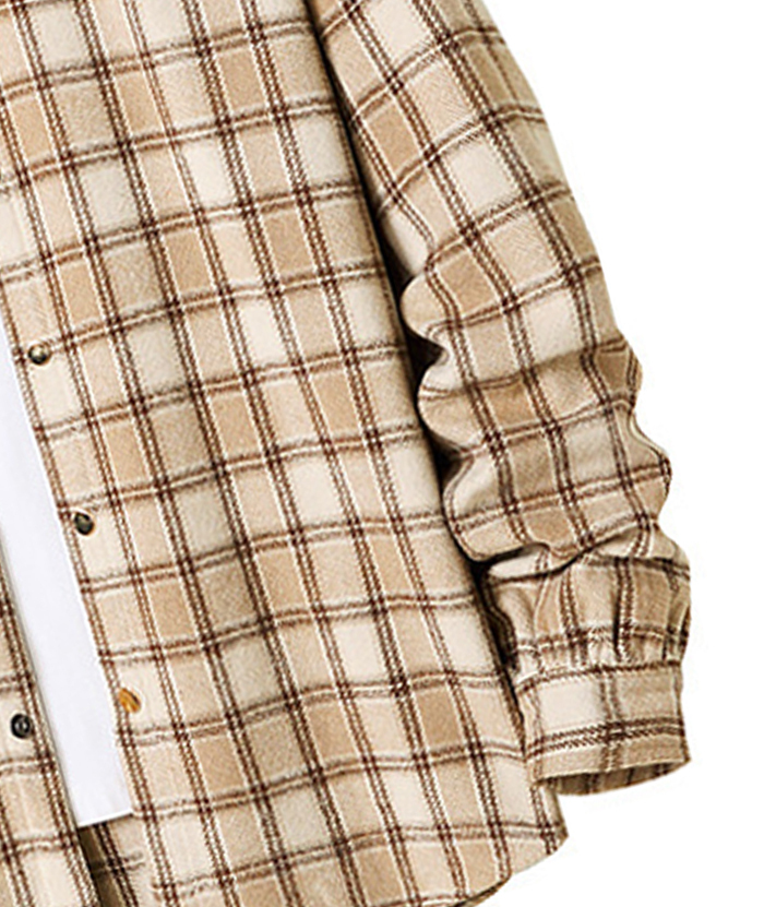 ZITY Men's Long Sleeve Cotton Plaid Flannel Shirt-DUMLT05315|Zitysports