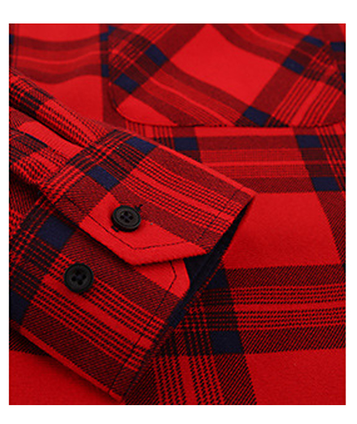 ZITY Men's Oversize Button Up Long Sleeve Plaid Shirt-DUMLT05362|Zitysports