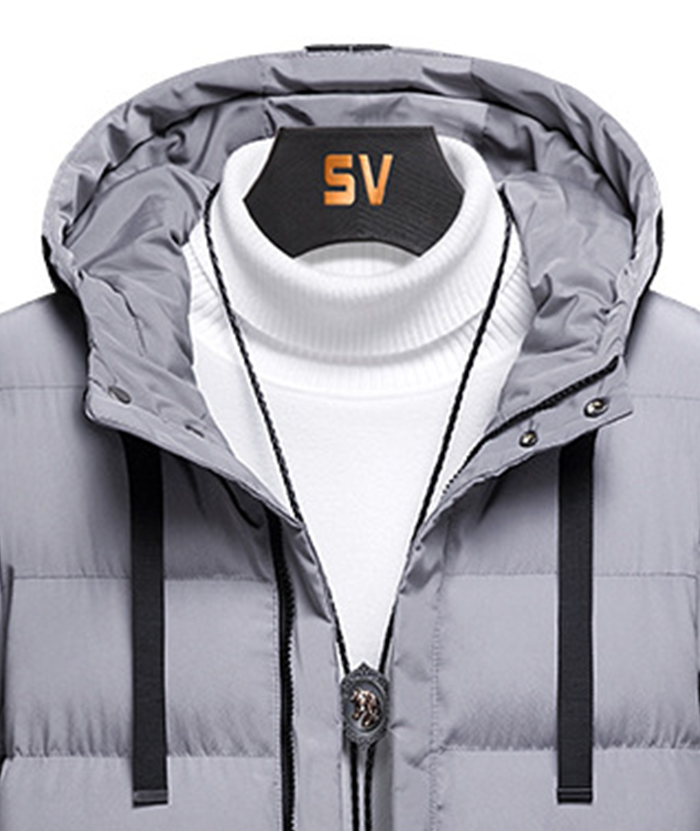 ZITY Men's Full Zipper Hooded Puffer Jacket-DUMCO05579