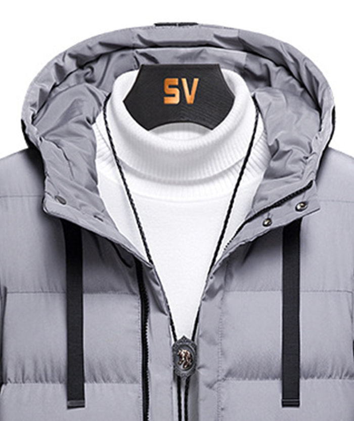 ZITY Men's Full Zipper Hooded Puffer Jacket-DUMCO05579