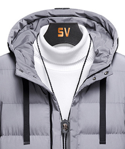 ZITY Men's Full Zipper Hooded Puffer Jacket-DUMCO05579