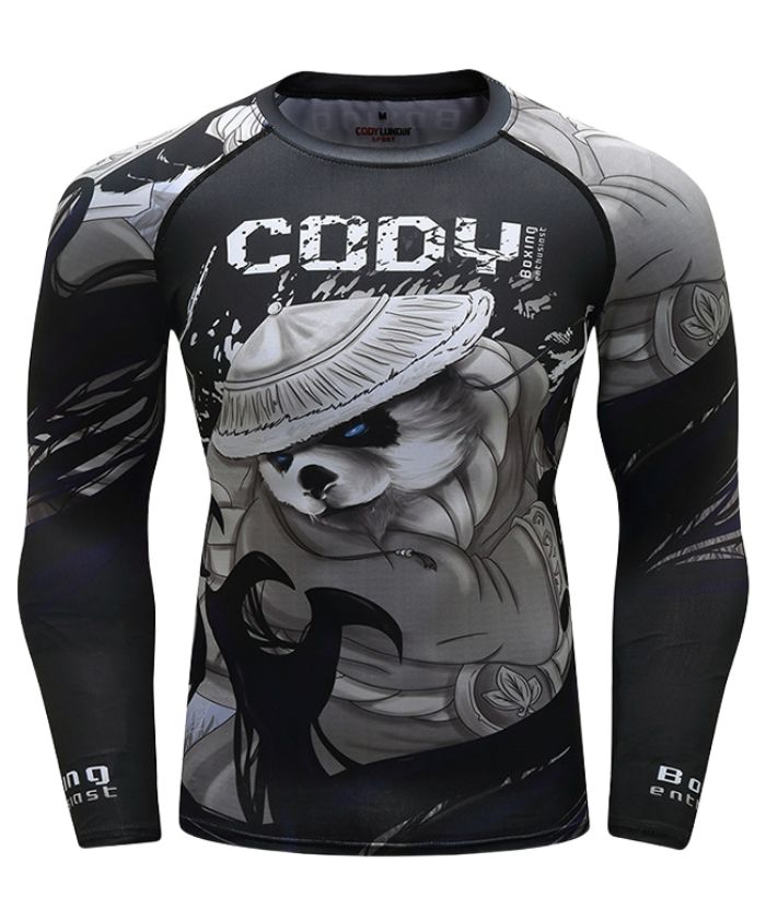 ZITY Men's 3D Digital Print Long Sleeve Compression T-Shirt-DUMLE05981