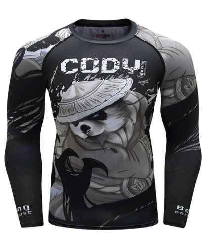 ZITY Men's 3D Digital Print Long Sleeve Compression T-Shirt-DUMLE05981