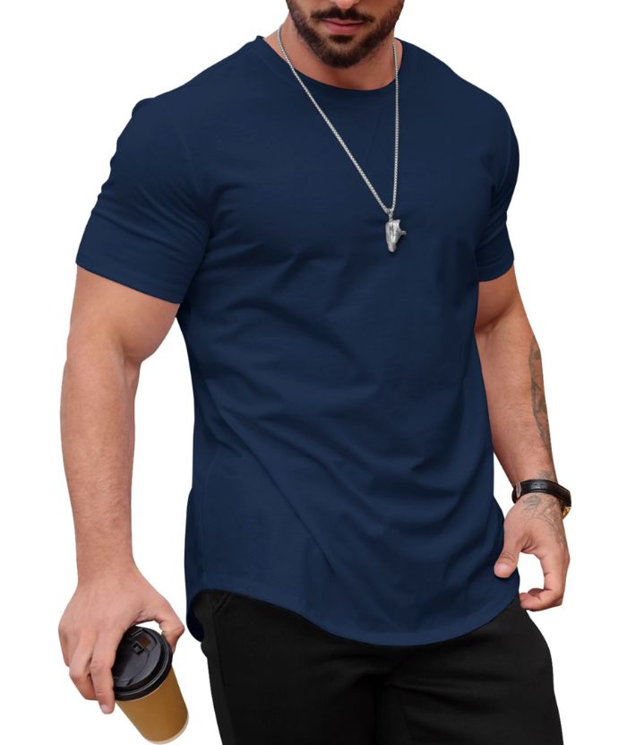 ZITY Men's Round Neck Hip-Hop Slim Fit T-Shirt-ZPK010742