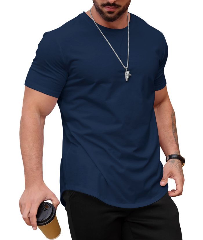 ZITY Men's Round Neck Hip-Hop Slim Fit T-Shirt-ZPK010742
