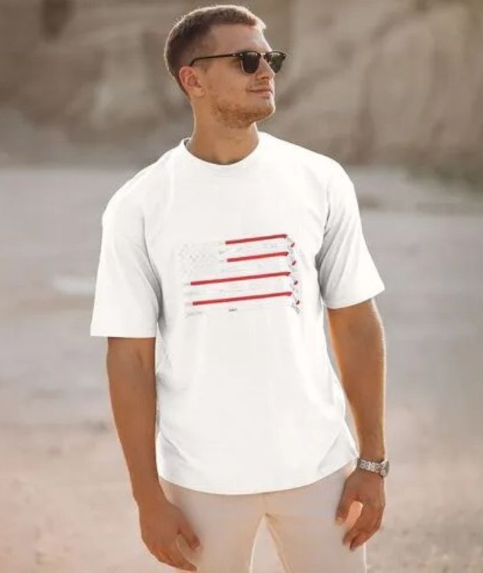 ZITY Men's American Flag printed 100% Cotton T-Shirt