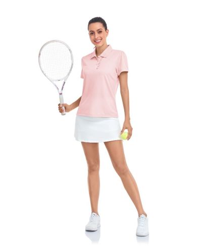 ZITY Women's Slim Fit Solid Color Tennis Polo Shirt-CUWPO01477
