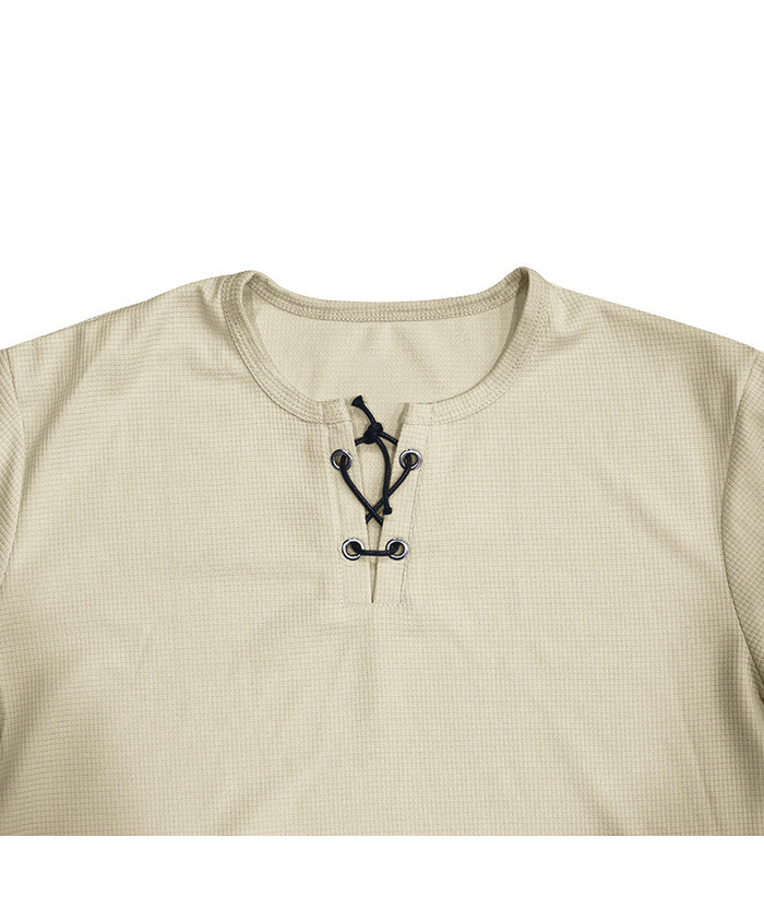 ZITY Men's Drawstring Neck Waffle T-shirt-ZPK010609 | Zitysports