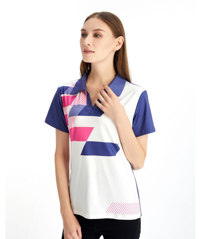 ZITY Women's Slim Fit V Neck Golf Polo Shirt-CFWZZ00034