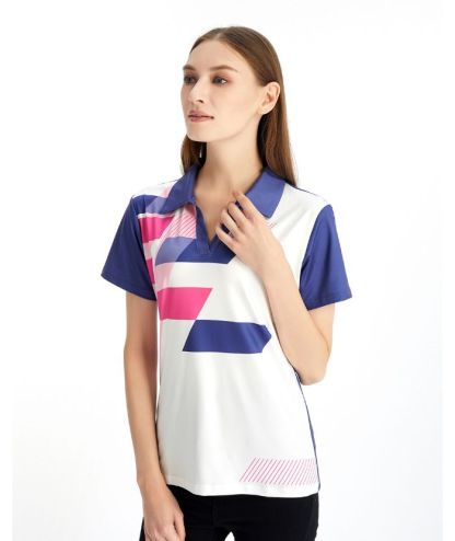 ZITY Women's Slim Fit V Neck Golf Polo Shirt-CFWZZ00034