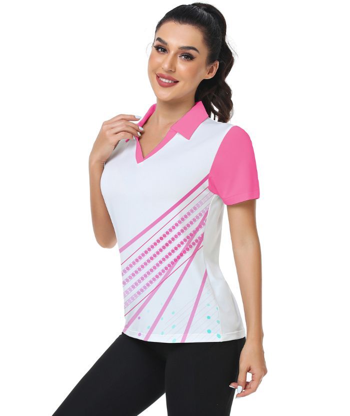 ZITY Women's Dri Fit V Neck Golf Polo Shirt-CFWZZ00035
