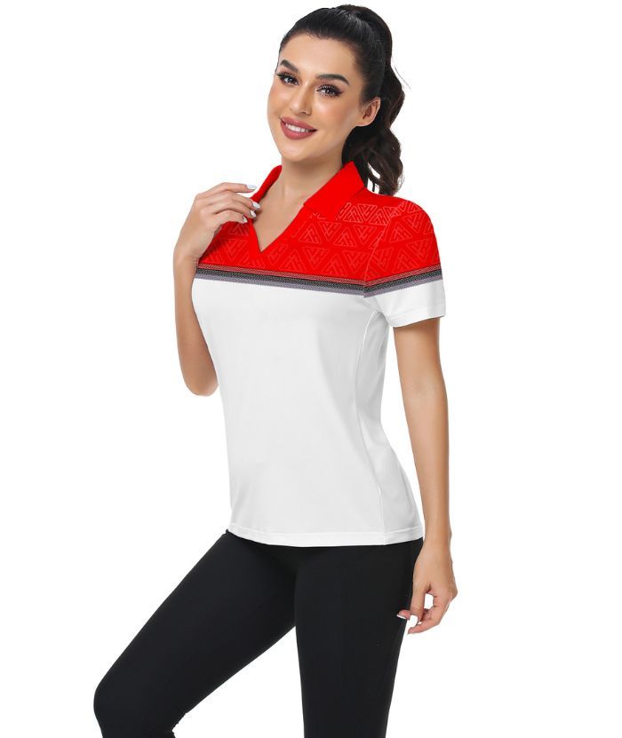 ZITY Women's Dri Fit Button Up Golf Polo Shirt-CUWPO01297