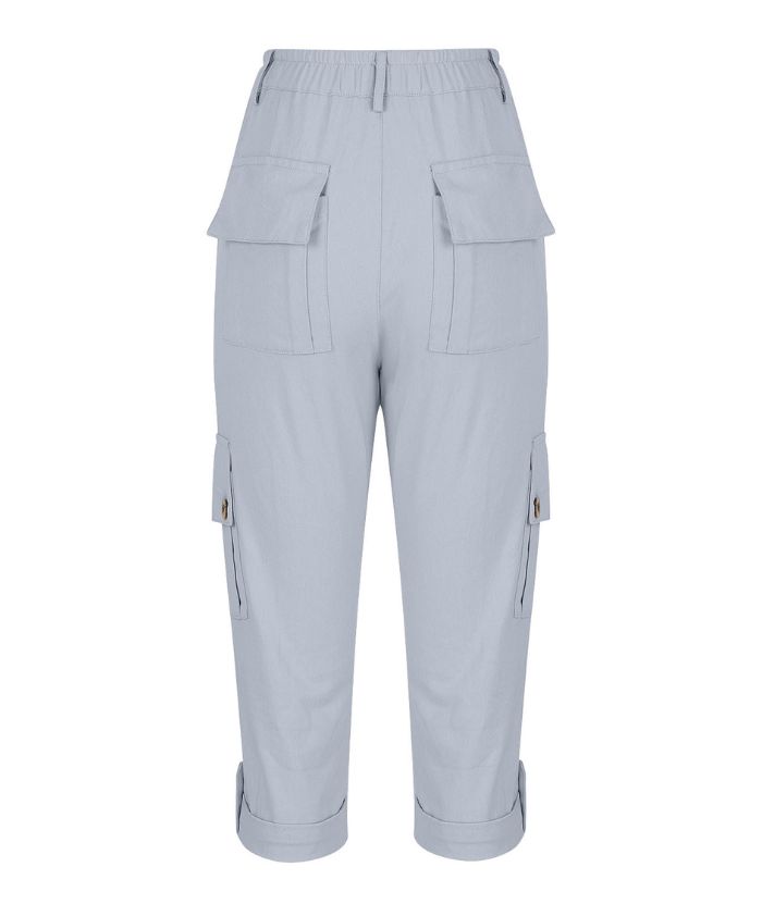 ZITY Women's Solid Color Multi Pocket Three Quarter Pant-DUWCS06170