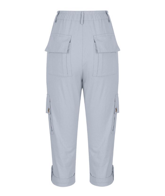 ZITY Women's Solid Color Multi Pocket Three Quarter Pant-DUWCS06170