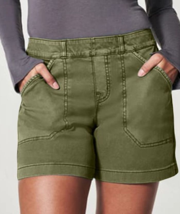 ZITY Women's Stretch Twill Ankle Cargo Shorts-DUWSH06169