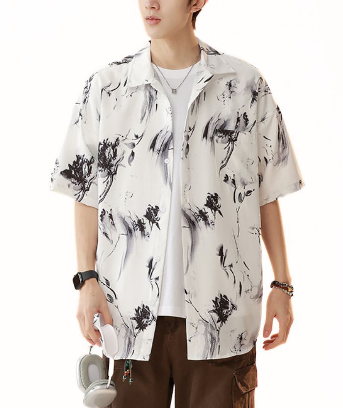 ZITY Men's Summer Casual Short Sleeve Printed Hawaiian Shirts