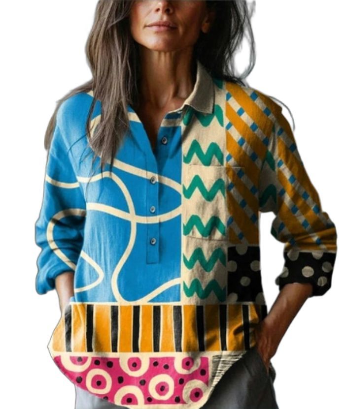 ZITY Women's Round Neck Summer Loose Printed Shirt