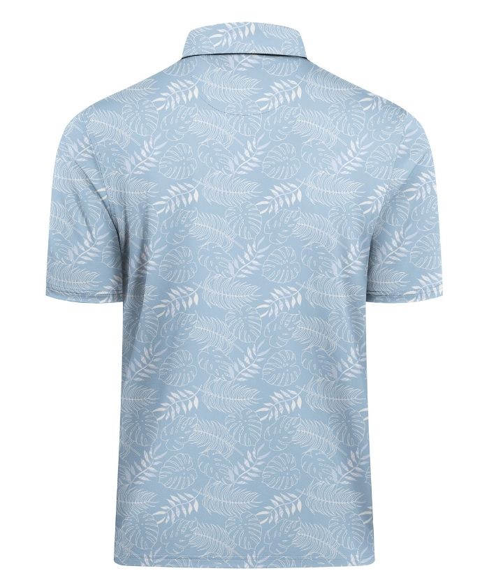 ZITY Men's Button Up Dri Fit Printed Polo Shirt-CUMPO05527