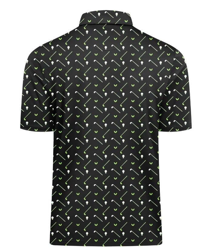 ZITY Men's Button Up Slim Fit Printed Polo Shirt-CUMPO05195