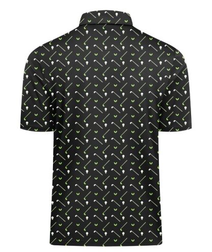 ZITY Men's Button Up Slim Fit Printed Polo Shirt-CUMPO05195