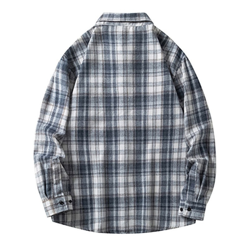 ZITY Men’s Spring Autumn Long Sleeve Casual Loose Fit Shirt –
