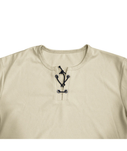 ZITY Men's Drawstring Neck Waffle T-shirt-ZPK010609 | Zitysports