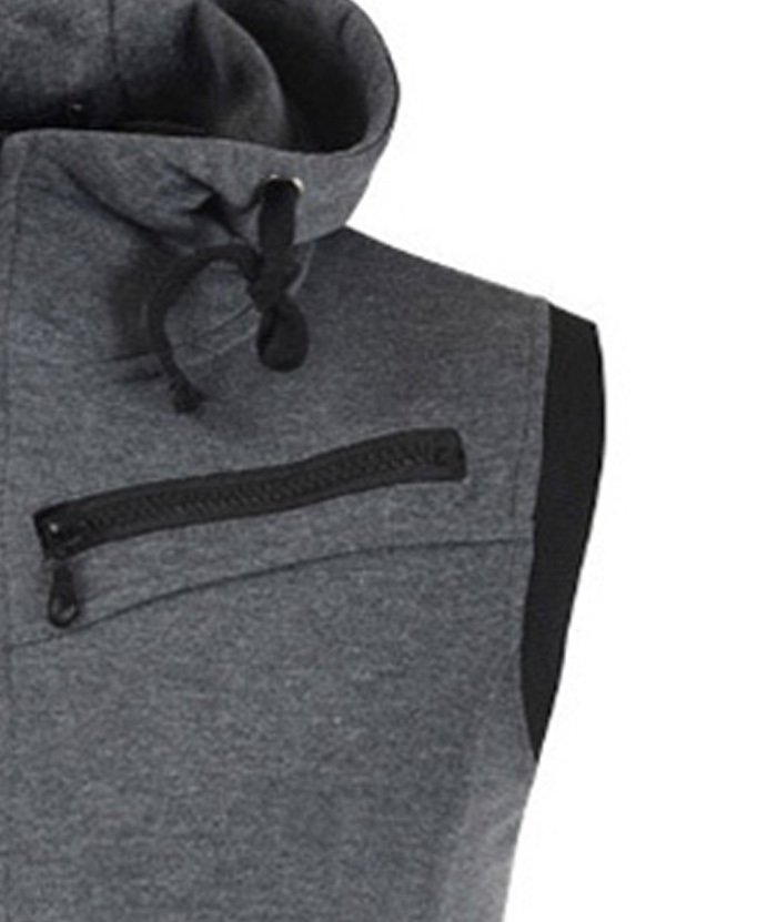 ZITY Men's Solid Color Slim Fit Sleeveless Hoodie-DUMMG05224|Zitysports