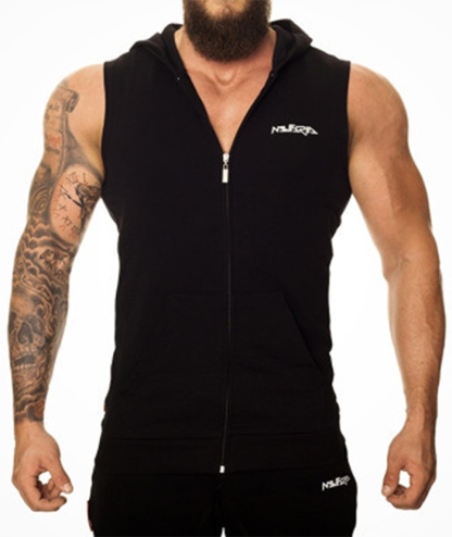 ZITY Men's Cotton Slim Fit Sports Vest Hoodie-DUMHD05418|Zitysports